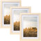 Joyshare 3er Set Bilderrahmen DIN A4 21x30 cm mit Passepartout, MDF Holz-Rahmen mit bruchsicherem Acrylglas, Rahmenbreite 2 cm, Vintage Retro Ideal für Collage Portraits & Urkunden