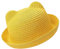 JBIVWW Sombrero De Color Sólido con Orejas para Bebé, Gorro De Paja, Protección Solar, Sombrero De Sol para Playa (Color: Yellow, Talla: One Size)