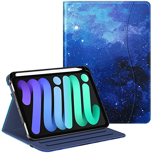 FINTIE Folio Case for iPad Mini 6 2021, Multi-Angle Smart Stand Cover w/Pencil Holder & Pocket, Auto Sleep/Wake for iPad Mini 6th Generation 8.3 Inch, Starry Sky