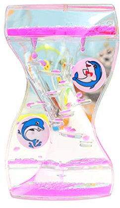 Verliked Minuteur liquide, sablier d'huile, minuteur de mouvement liquide, jouet anti-stress, gestion du temps pour cuisine, salle de classe, jeu à domicile, bureau - Rose