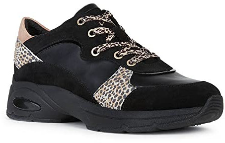 Geox D Alhour A, Sneakers para Mujer, Negro (Black), 38 EU