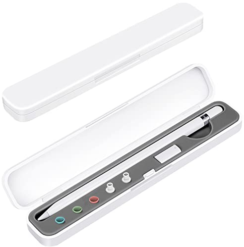 CASEBOT Stifthalter Hülle Kompatibel mit Apple Pencil Pro/USB-C, Apple Pencil 2./1. Generation, Tragbar Stylus Aufbewahrungsbox für Apple Pencil & Zubehör, Grau