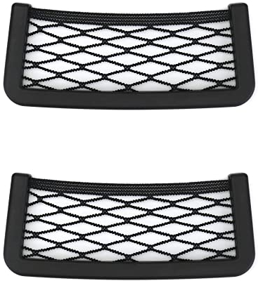 QWORK® 2 Stück Ablagenetz Auto, Auto Kofferraum Netztasche, aufbewahrungsnetz, für Handy Geldbörse Schlüssel, 20 cm x 8 cm