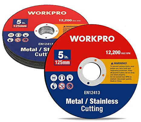 WORKPRO Trennscheibe Set 10 Stück, Trennscheibe 125 metall dünn, 125mm x 1,2mm x 22mm, für Metall, Edelstahl, Kupfer, Flexscheiben für Trennen oder Winkelschleifer