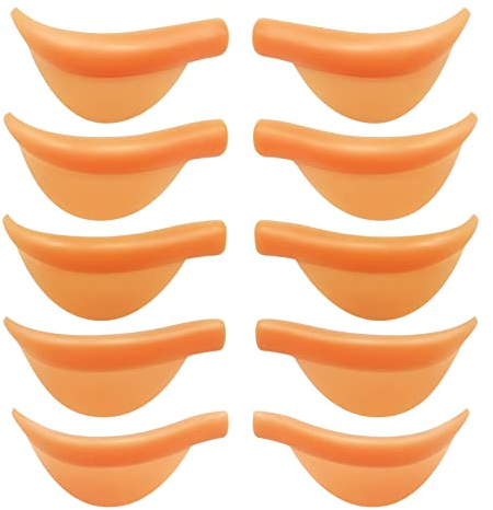 PERMANIA Wimpernlifting Pads, 10 Stücke Lash Lifting Pads S/M/L, Wimpern Lifting Zubehör Wiederverwendbare Silikon Pads | 5 Größen Wimpern Lift Stangen | Neue Form (Orange)