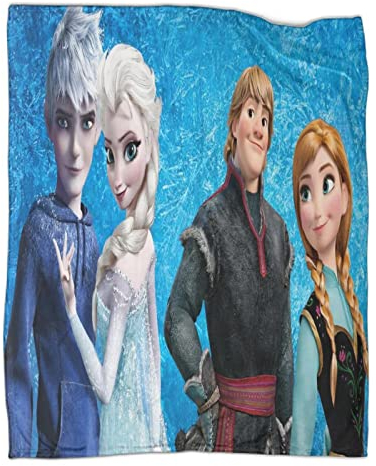 ELSA & Anna Gefrorene ELSA Kuscheldecke Flanelldecke Für Kinder&Erwachsene, Tagesdecke Sofadecken,3D-Druck Cartoon Fleecedecke Decke 60x80inch(150x200cm)