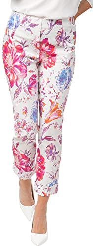 Stehmann, Igor-682 Sportive 6/8 Hose mit Allover Blumenprint, Aufschlag und Gesäßtaschen.