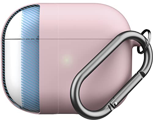 KeyBudz HybridShell Hülle mit Schlüsselanhänger, für Apple AirPods 3. Generation, Etui Schutzhülle, Kopfhörer Zubehör Ladecase, schwarz