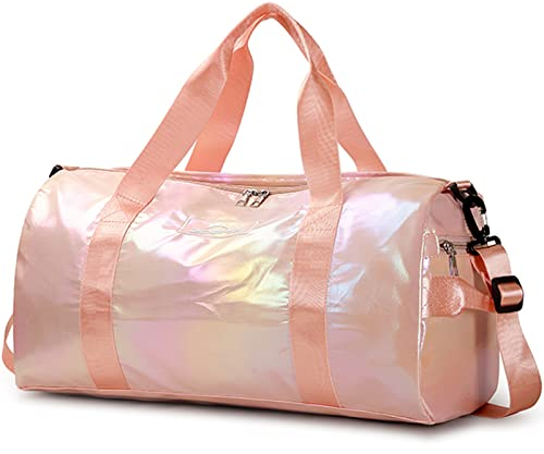 ZIOSINM Sporttasche Damen Fitnessstudio Klein Wasserdicht Sporttasche mit Schuhfach und Nassfach Weekender Reisetasche Gym Bag Damen Mädchen (rosa)