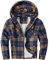 zitysport Hommes Veste à capuche Hommes Veste à carreaux Hommes Veste à carreaux Hommes Veste à capuche doublée(E-01-Bleu Orange,2XL)