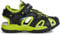 Geox J Borealis Boy C Sandale, Noir/Citron Vert, 35 EU