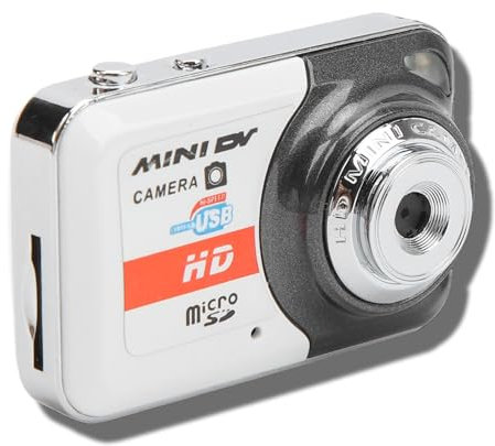 Videocamera Mini DV, Registratore Videocamera HD Piccolo Supporto Rilevazione Movimento Memoria 32G, Videoregistratore Portachiavi Mini Fotocamera USB per Webcam, per (Grigio