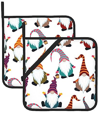 Lot de 2 maniques de Noël drôles pour maniques de cuisine, barbecue, grillades