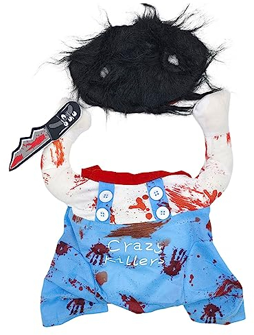 Hundemantel für Hunde 2023 Lustige Halloween-Haustierkostüme, Goofy-Hund mit Formwerkzeug, Kleidung mit Hut Hund Pullover Hund (Blue, S)