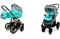 BabyLux® Bambimo Kinderwagen Set 2 in 1 - Aspero - incl. Babywanne, Buggy Sportsitz - Kinderwagenset - Kombikinderwagen mit Wickeltasche, Regenschutz, Moskitonetz, Cupholder usw.
