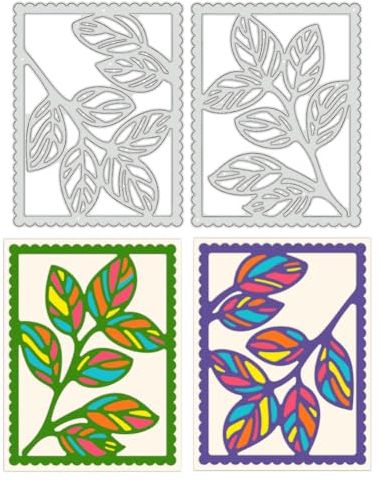 BENECREAT 2 Stück Blatt-Hintergrund-Stanzschablonen, Pflanzen-Hintergrundbrett Mit Spitzen-Stanzformen, DIY-Bastel-Prägeschablone Für Dekorationspapier, Scrapbooking, 0.8mm Dick