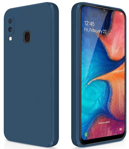 GiiYoon Coque pour Samsung Galaxy A20E Case en Silicone, Etui de Protection Antichoc Etui Housse Silicone Ultra-Mince avec Couche Intérieure en Fibre et Protection pour Caméra, Bleu