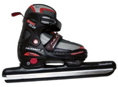 koenig-tom Eisschnelllauf Schlittschuhe Nijdam Junior Kinder größenverstellbar schwarz grau rot 30-33