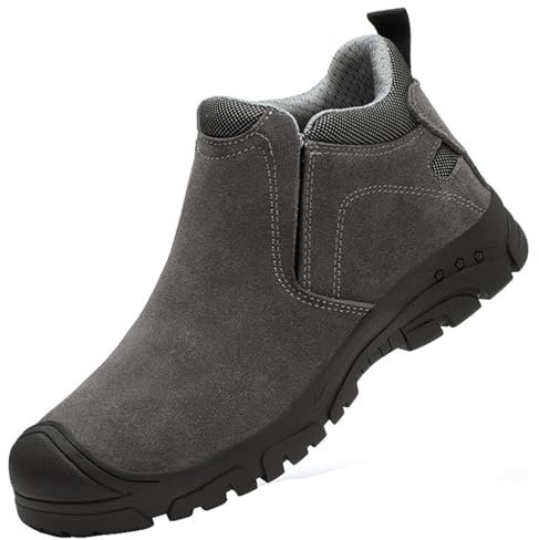 WhAeoy Scarpe Speciali per La Protezione del Lavoro per Saldatori (36-46), Suola Resistente alla Perforazione + Saldatore Antiscottatura, con Testa in Acciaio,46,Black