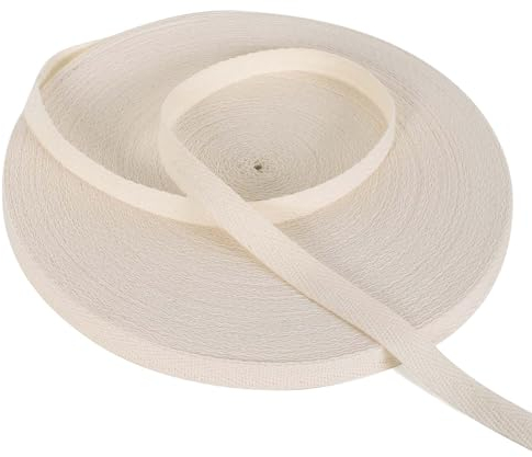 Sangle Couture Ruban De Biais 50m x 1,2 cm, Sangles en Coton à Chevrons Cordons à Chevrons Plats en Coton Sangle Coton Pour DIY Craft Travaux Manuels Couture Loisirs Créatifs (Blanc)