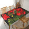 HCBPWVQA Rote Geranien-Tischdecke, 152 cm, elastischer Rand, rechteckige Tischdecke, waschbar, Esstischdecken, Schutz für Party, Hochzeit, Cocktail, Bankett, Festival