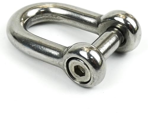 DAUMLINK® 2 grilletes redondos con hexágono interior, material acero inoxidable A4 / Aisi 317 (2 unidades) elementos de conexión de cadenas o tampones a ojales (6 mm)