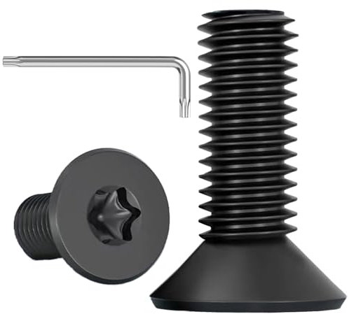 ORTAVA 20 Stück M4 x 10 Senkkopfschrauben Torx, Schrauben Schwarz Senkkopf, Edelstahl A2 V2A, Schwarzes Oxid, Maschinenschrauben mit Torx Schlüssel, für Maschinenausrüstung und Wohnmöbel