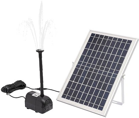 Solar Bachlaufpumpen, 10W 1000l/h Solarpumpe Wasserfall Pumpe Garten Teich Brunnen Springbrunnen Außen Wasserspiel