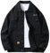 ZEMALON Jacke Herren Täglicher Verschleiß All-Match Langarm Jacke Herren Jugend Vintage Trend Jeansjacke Herren Casual Mode Übergangsjacke Herren H-Black 3XL