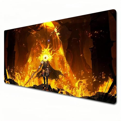 Elden Ring mouse pad|Gaming mouse pad red|XL mouse pad 800x300|Office desk mat large|Waterproof - Anti-slip|Midra,Lord of Frenzied Flame (A01, XL)