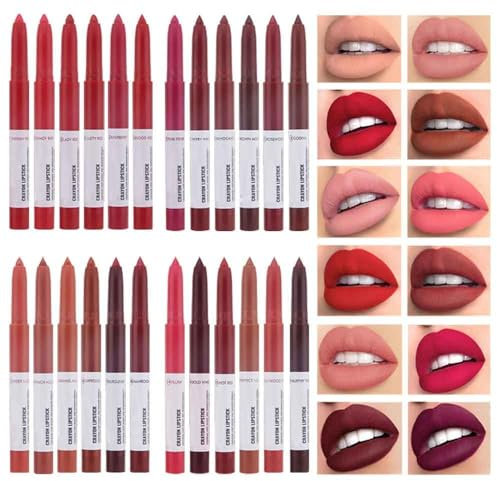 Prime Deals of the Day 24 Colors Lip Liner Pencil - 360 Contour Lipliner - Waterproof and Transfer-Proof Brown Red Nude Pink Velvet Lipliner for Sexy Lips Makeup Natural Lip Makeup