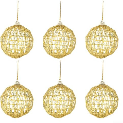 Weihnachtskugel-Ornamente, goldfarben, groß, Kunststoff, für Weihnachtsfeiern, Hochzeiten, Festivals und Heimdekorationen (7 cm)