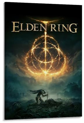 Elden RingMovie Dekoration, bildliche Leinwanddekoration, klassisches Filmposter, ästhetische Dekoration, 40 x 60 cm, Rahmenstil-31