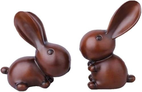 For Office Garden Family Room Abstract Ornaments Figurines Art Home Desk Bathroom Decoration Sculpture,Statues and Figurines Resin Craft Sculpture Wood Paint Couple Rabbit Decoration Living Room Decor