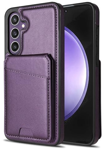 Asuwish Custodia per Samsung Galaxy A14 4G/A 14 5G/M14, con scomparto per carte di credito, pieghevole, in pelle, con supporto da 14 A LTE, colore: lilla