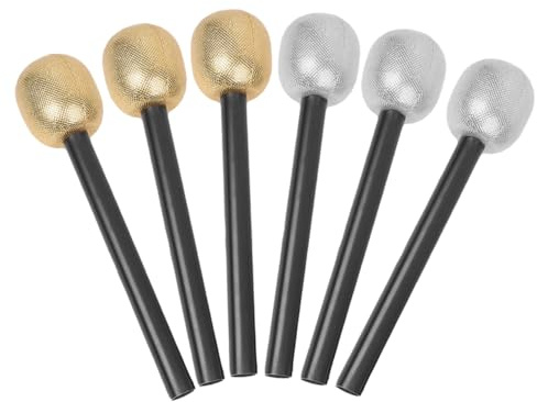 Garneck 6 Stück Glitzernde Mikrofon Attrappen Aus Kunststoff – Perfektes Kostümzubehör Für Fasching Und Partys - Ideal Als Oder Dekoration Für Unvergessliche Momente