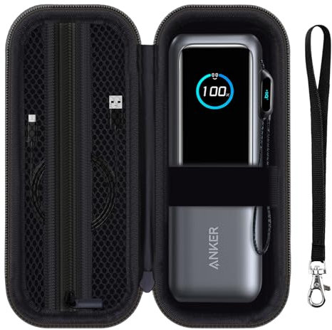 HESPLUS Schutzhülle für Anker 25.000 mAh Laptop-Powerbank, harte Reise-Tragetasche für Anker A1695, tragbares Ladegerät, 25 K, 165 W, Powerbank, Organizer, Tasche, Schwarz (nur Gehäuse)