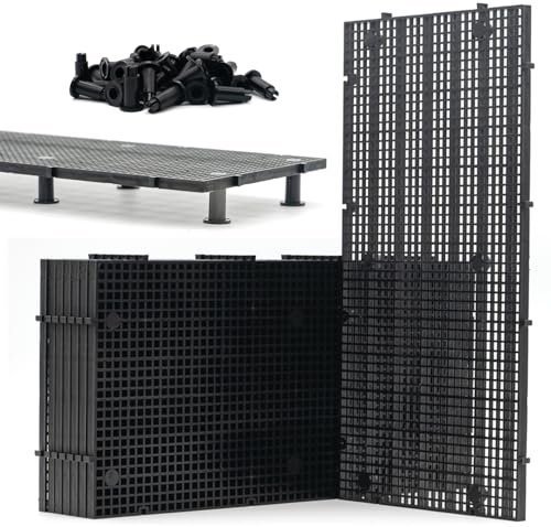 LINLAN 8Pcs Hochdichte Aquarium-Gitterplatte mit 48 Halterungen, Aquarien-Trennwand & Gitterplatte für DIY-Filterung, Bodenschutz im Aquascaping