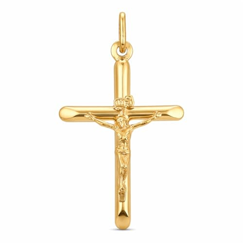 Rodium - Goldene Anhänger, 14 Karat (585) Goldenes Kreuz, Charms für Halskette, Kettenanhänger für Goldschmuck