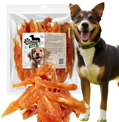 Mr. Pretzel Premium Hundesnack 500g – Hähnchen-Sticks – Glutenfrei ohne künstliche Zusätze