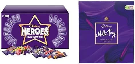 Cadbury Chocolate Gifting Bundle Includes 2 kg Heroes, Assorted Mini-Size Milk Chocolate & 1 360 g Cadbury Milk Tray, Perfect for Celebrations, Gifting & Everyday Treats