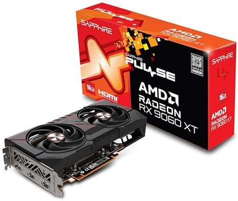 sapphire technology Pulse AMD Radeon RX 9060 XT Gaming OC, 16GB Dual HDMI-DP