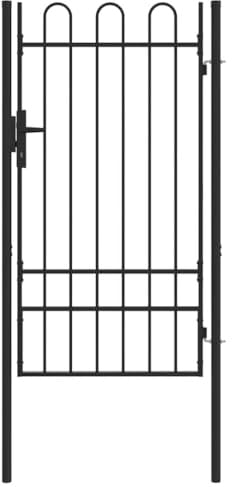 vidaXL Zauntor BOXTEL 103 x 225 cm Pulverbeschichteter Stahl Grau