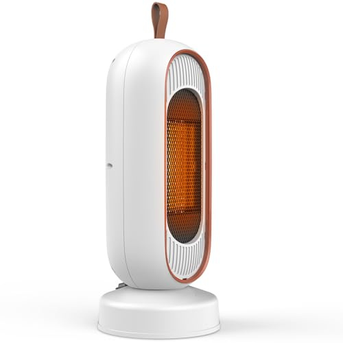 Stufetta Elettrica da Bagno, Termoventilatore Portatile 1300W, Stufetta Elettrica Basso Consumo con Riscaldamento Rapido, 2 Livelli, Silenzioso, Doble Protección de Seguridad per Casa Interno