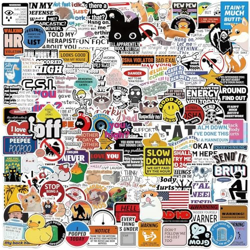 200 Stück Lustige Sticker Set für Erwachsene, Prank Meme Stickers, Graffiti Anime Sticker Set, Coole und Humorvolle Aufkleber, Wasserdichte Glänzende Vinyl Sticker für Laptop Scrapbook Helm Koffer