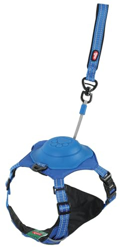 Zolux Easy Ride Hundegeschirr mit integrierter Rollleine, XS, Blau, atmungsaktiv, reflektierend, Halsumfang 26-38 cm, Brustumfang 33-43 cm, für Hunde 3-9 kg, 156 g