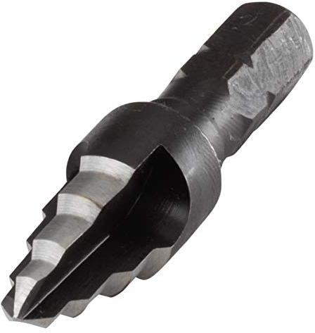 wolfcraft Broca escalonada HSS, Ø 4-10 mm, vástago hexagonal I 2555000 I Para el taladrado y el desbarbado de metal y plástico de forma escalonada