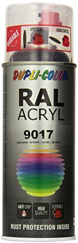 Dupli-Color 349812 RAL-Acryl-Spray 9017, 400 ml, Schwarz Glanz