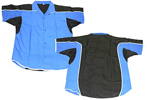 Lisaro Dart Hemd, Darthemd/Bowlinghemd Farbe blau-schwarz aus Eigene Produktion, Top Qualität mit Top Preis Gr. S bis 6XL erhältlich