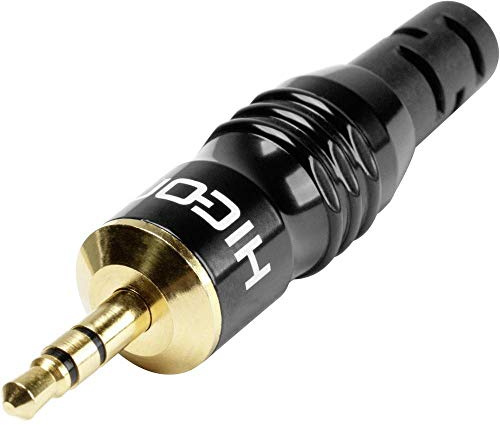 Hicon HI-J35S02 Jack Connector 3.5 mm Male Straight Number of Poles 3 Stereo Black 1 Piece